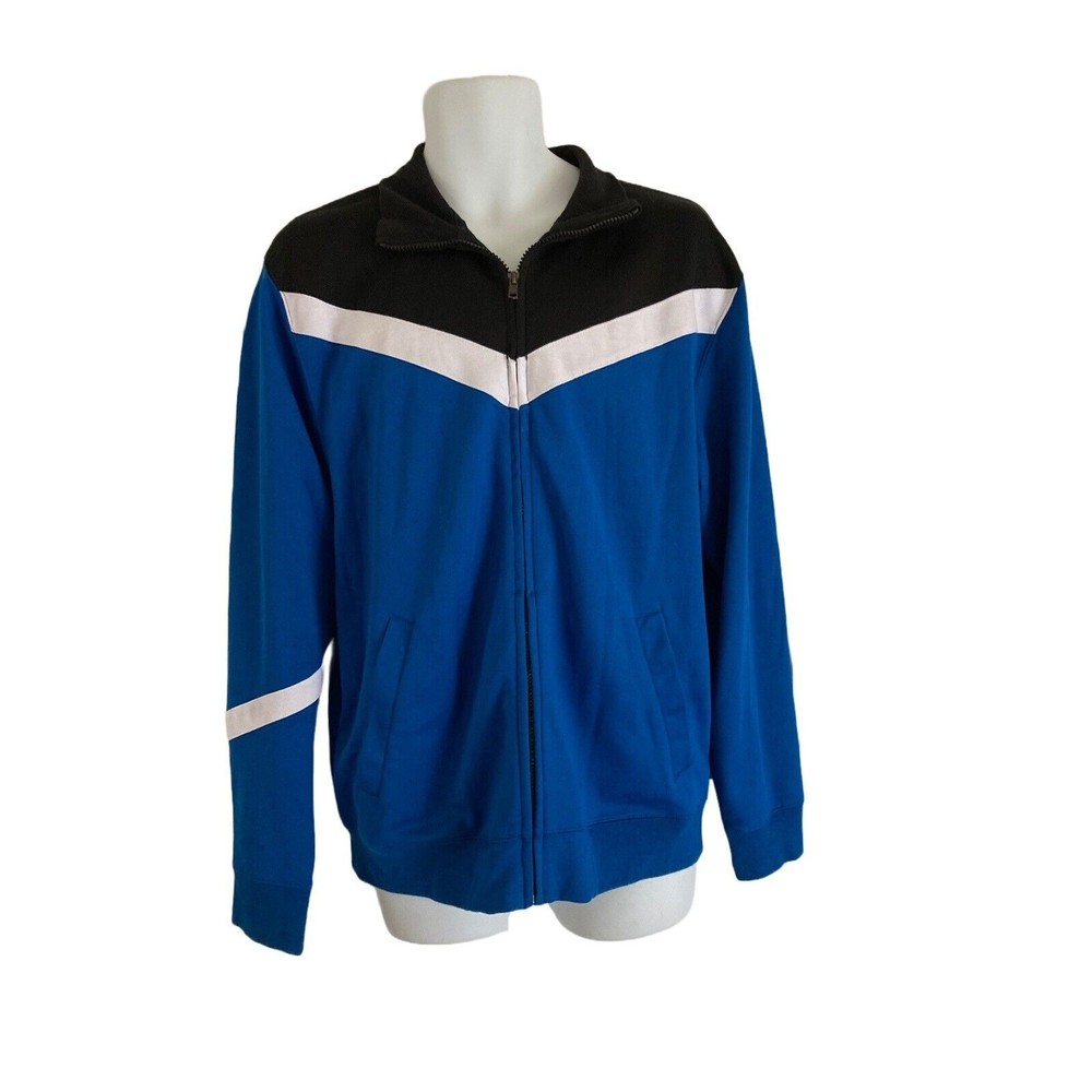 ROUTE 66 MEN'S WARM UP TRACK STYLE JACKET Size M COLOR BLOCK  ZIPPER FRONT